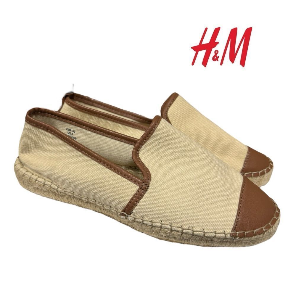 H&M Women's Canvas Slip-on Espadrille Flats 39